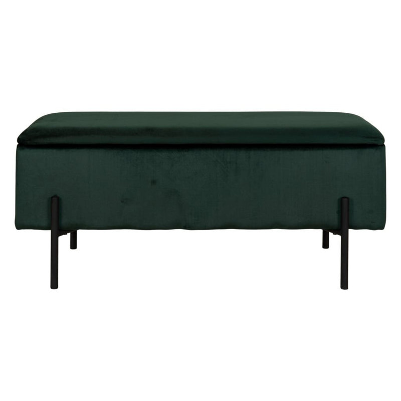 Larina Polyester Upholstered Storage Bench, Green