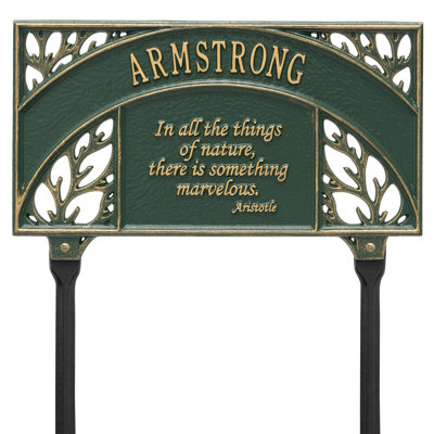Aristotle Personalized Garden Sign