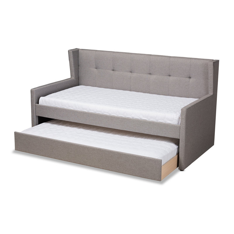 Lit de jour simple avec couchette Baldivis, Gris