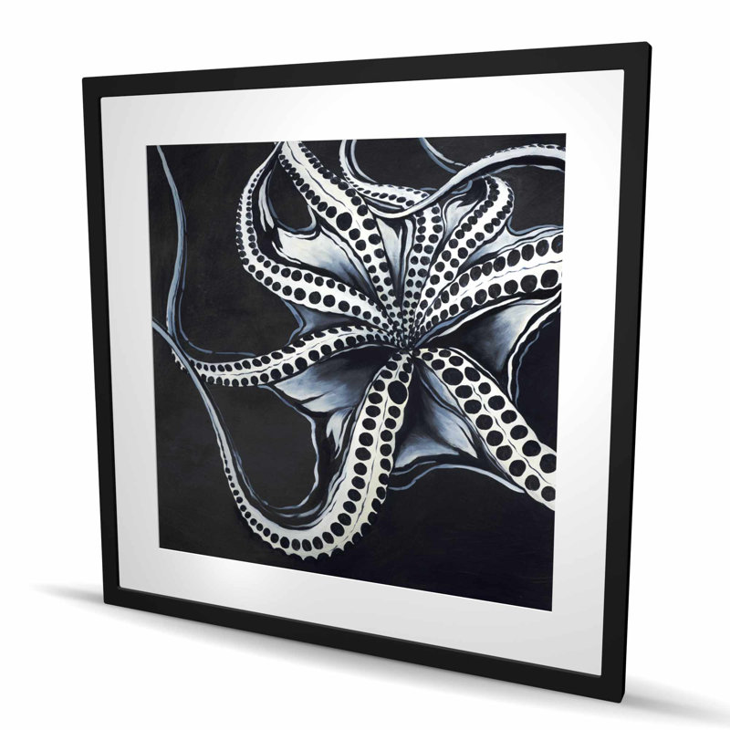 Octopus tentacule - animaux noirs encadrés, Noir