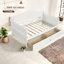 Lits simples spacieux en bois avec rangement, conception blanche de qualité supérieure pour la chambre à coucher ou le salon