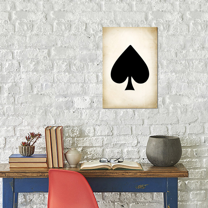 « card ii pique », impression sur toile, H 12 po x l 8 po x P 0,75 po, Toile tendue, Pas de tapis
