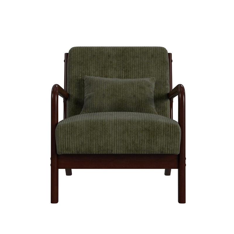 Chaise Marina avec finition noyer, Vert