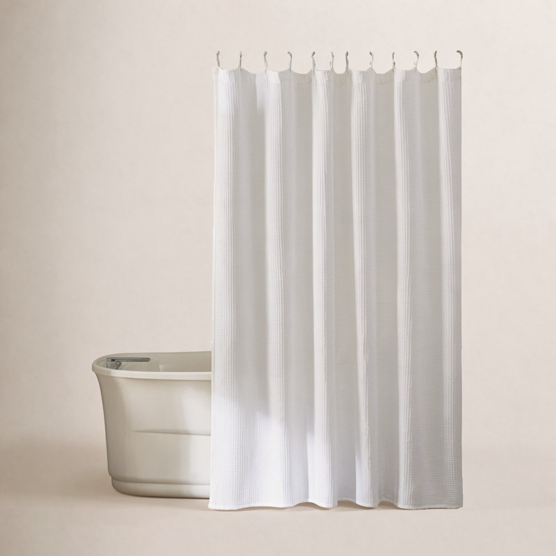 Rideau de douche Calvin Klein Waffle, Blanc