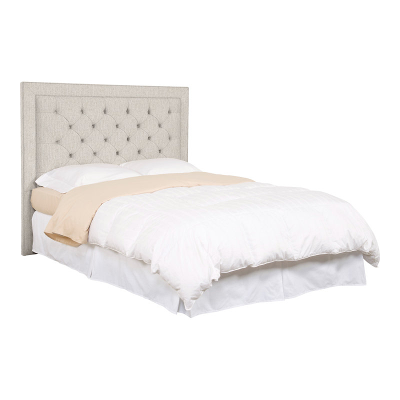 Hillary/Hank Queen Upholstered Panel Headboard, Instant Parchment
