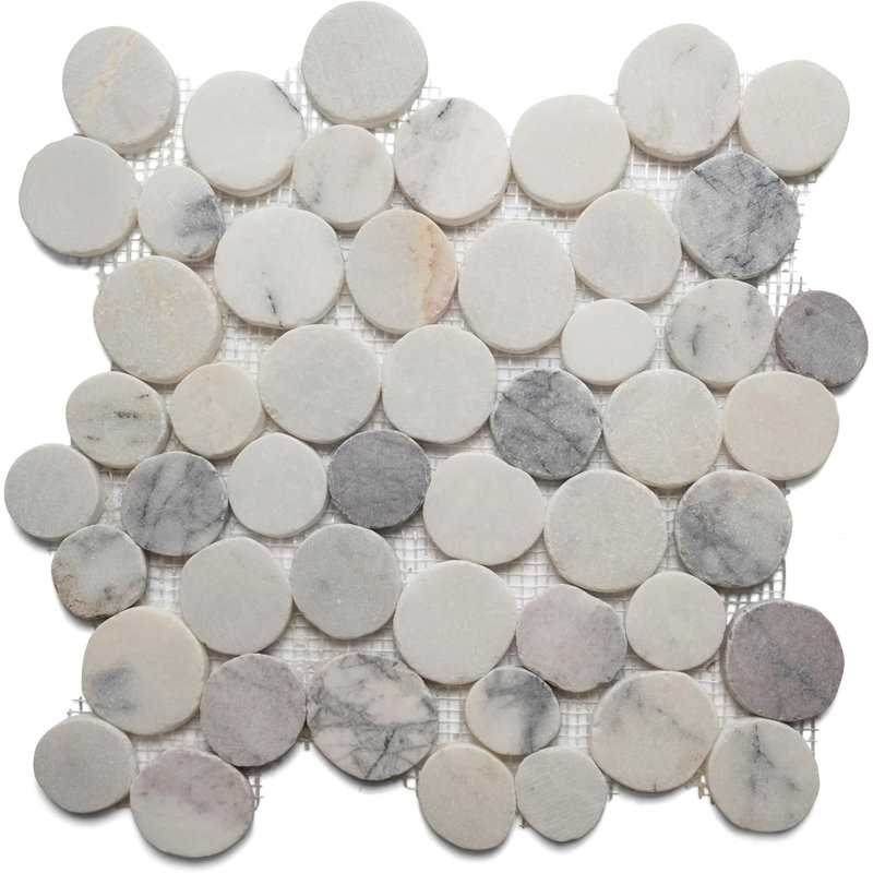 Carrelage mosaïque lilas lune CNK Tile - pierre naturelle polie 12 po x 12 po pour le dosseret et les murs de la cuisine de la salle de bain - Conception élégante inspirée de la lune - Entretien facile et durable - paquet de 1