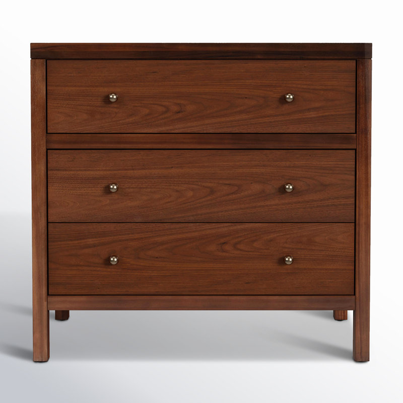 Celine 34" 3-Drawer Nightstand, Antique Taupe