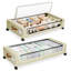 Under Bed Storage with Wheels, 2-Pack Under Bed Storage Containers with Clear Lids, Under the bed storage Organizer Bins, Rolling Under Bed Metal Drawer for Clothes,Shoes,Toys (White, 4Pack)-153825346