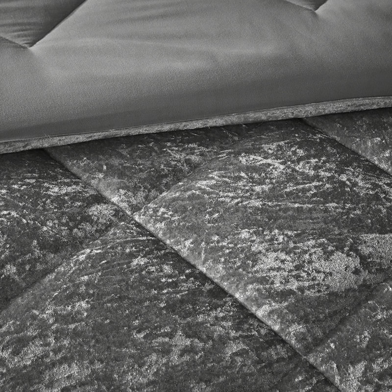 Comforter Set with Throw Pillow, Full Comforter + 3 Additional Pieces Included, Gray