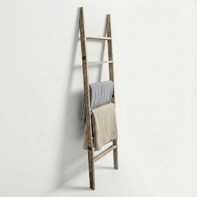 Lemi 6-Tier Solid Wood Blanket Ladder Shelf