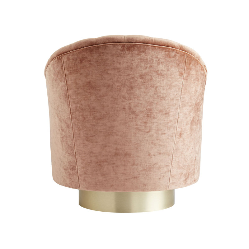 Springsteen Swivel Barrel Chair, Dusty Rose Velvet