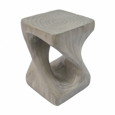 Mgo Twist Shape Side Table, Wooden-Like Texture