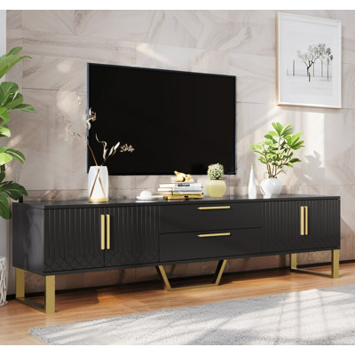 66.9" High-Gloss TV Cabinet With Drawers