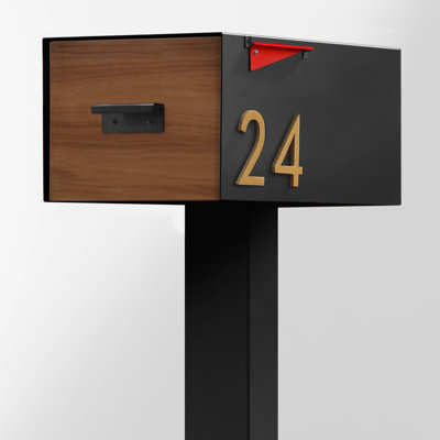 Grande boîte aux lettres en acier avec porte style bois Malone