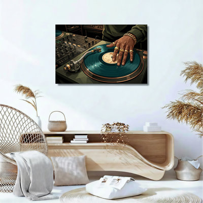 Ensemble de 1 tableau sur toile représentant une platine DJ