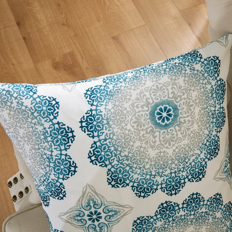 Geometric Square Euro Cushion Cover, Midnight, 66cm x 66cm