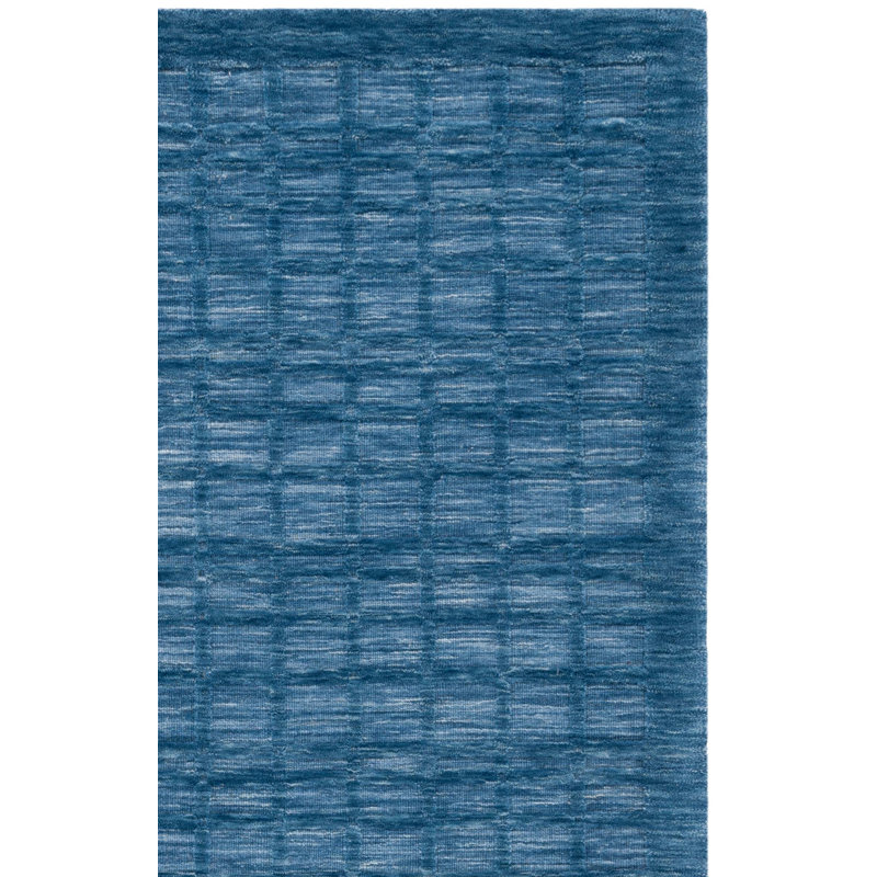Tapis bleu tissé à la main Caris, Rectangle 8 pi x 10 pi