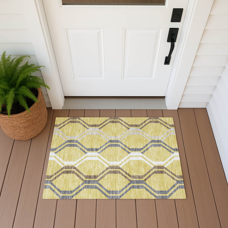Machine Washable Indoor/Outdoor Chantille ACN2326 Mid-Century Modern Rug, Rectangle 1'8" x 2'6"
