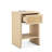 Breshawna 16" W Rattan Drawer Nightstand Side Table with LED Light and Charging Station for Bedroom Living Room