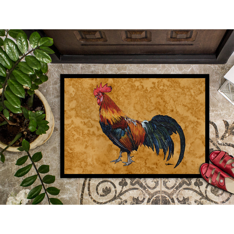 Paillasson d’intérieur antidérapant DEO Rooster, Rectangle 1 pi 6 po x 2 pi 3 po