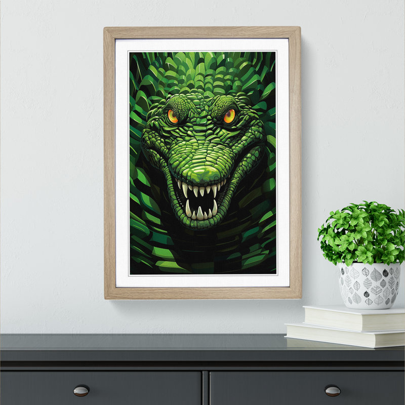 Single Picture Frame Print on Wood, Oak Framed, 34cm H x 25cm W