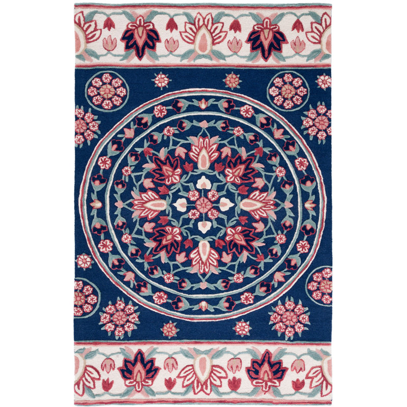 Cylie Hand Tufted Wool Floral Rug, Rectangle 3' x 5'