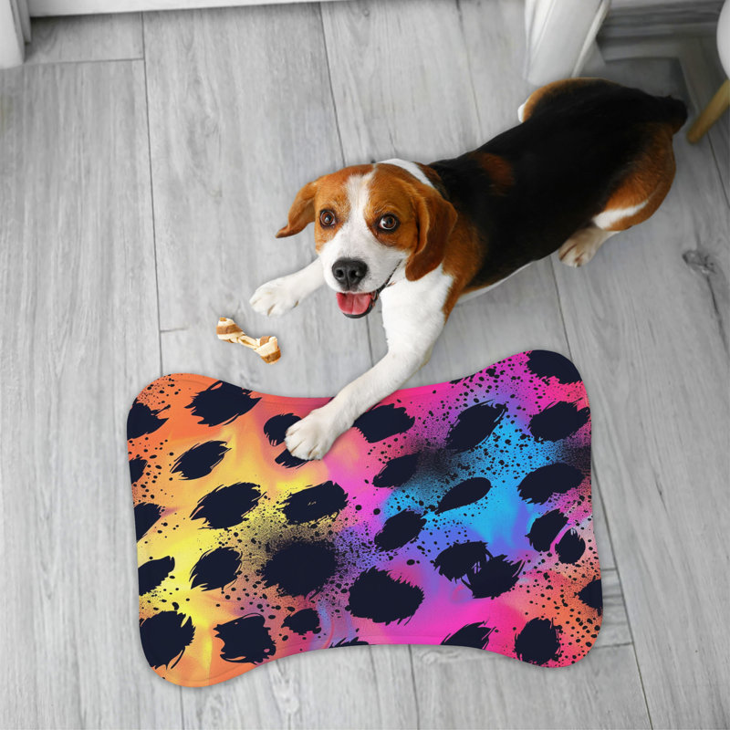 Tapis d'alimentation multicolore Feline - 1 pièce, Petit (14 po)