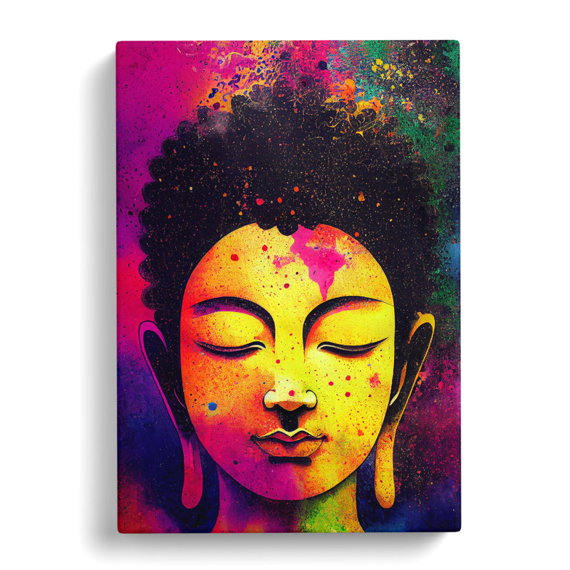 Buddha Splashed No.1 - Wall Art, Wrapped Canvas, 50cm H x 35cm W x 3cm D, No Matte