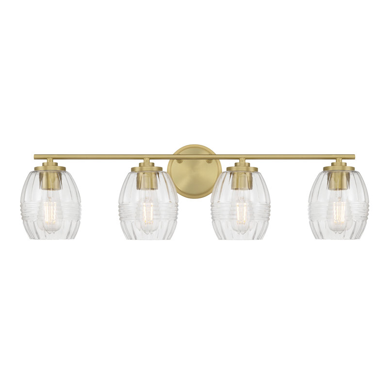 Ensemble de meuble-lavabo 4 lumières 30,5 po Amarye, Laiton, H 8,75 po x l 30,5 po x P 7,5 po, Quatre lumières