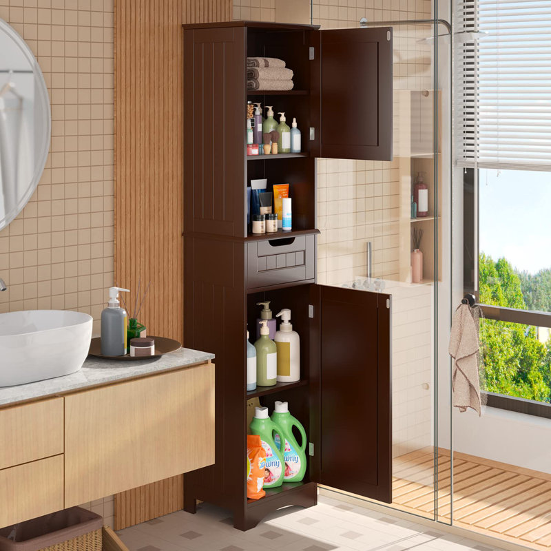 Armoire de rangement haute 67 po H, Brun