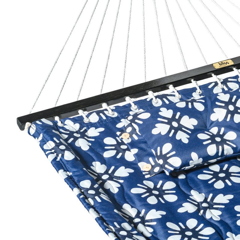 Hamac double à barre d'écartement, Fleur bleue