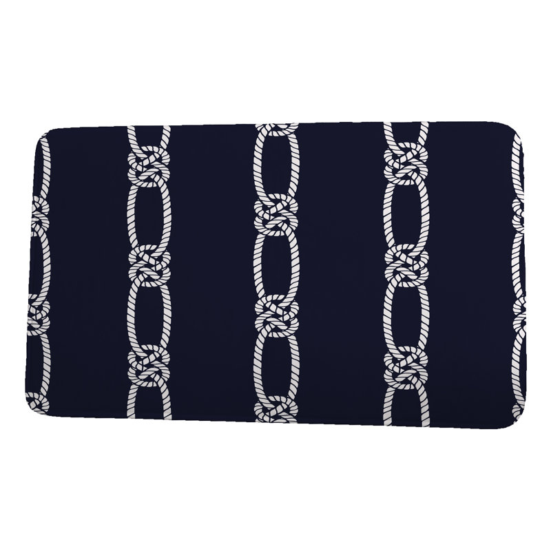 Brielle Non-Slip Bath Mat, 24" W x 17" L, Navy