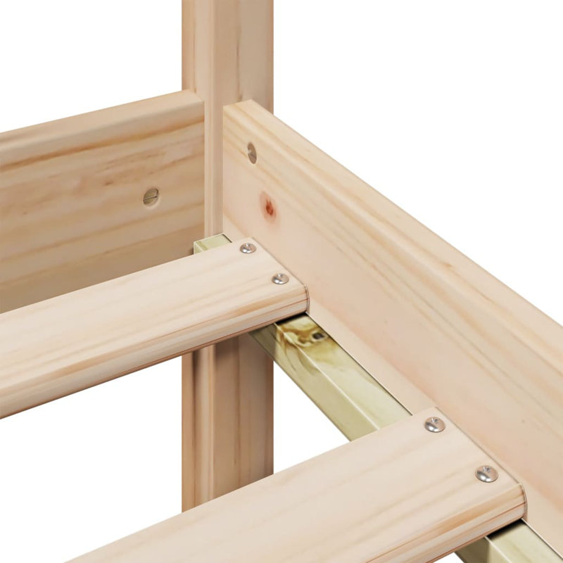 Bookcase Bed Without Mattress Solid Wood Pine, 81 x 219.5 cm, Natural
