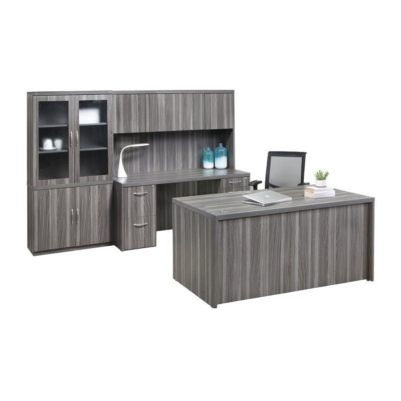 Coquille de bureau Aberdeen, H 29,5 po x l 66 po x P 30 po, Acier gris