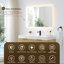 Ensemble de meuble-lavabo mural simple 48 po avec lavabo artificiel avec miroir Livia