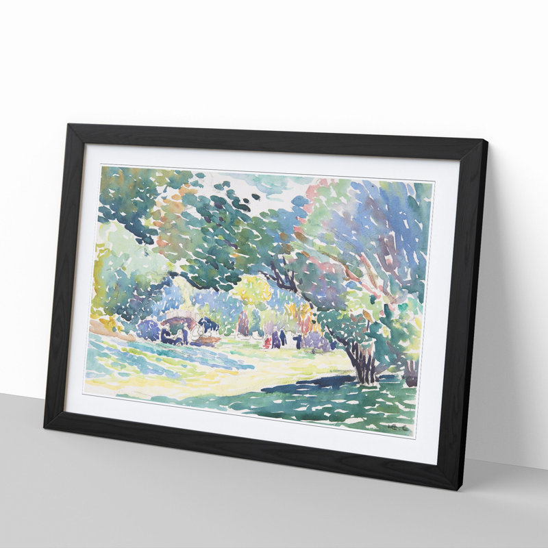 Landscape Vol.3 by Henri-Edmond Cross - Picture Frame Painting, Black Framed, 48cm H x 65cm W x 2cm D