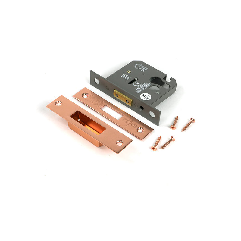 Polished Chrome 3" Euro Profile Dead Lock, Polished Bronze