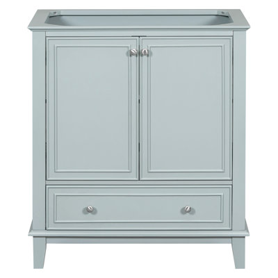 Meuble-lavabo 30 po sans lavabo, base seulement, armoire de salle de bain multifonctionnelle avec portes et tiroir, structure solide et panneau en bois aggloméré