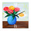 Horloge murale Bouquet de tulipes dans un vase-1441403323