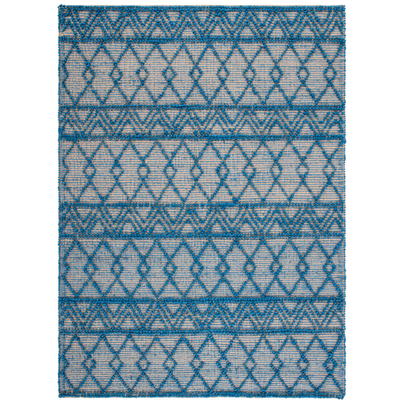 Tapis géométrique beige en jute et en coton à tissage plat Annmari, Rectangle 5 pi x 8 pi