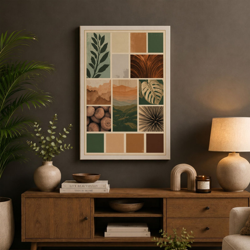 Nature's Palette Study Botanical - Wrapped Canvas, 24x16 - 61.0 x 40.6 cm, Cream Border
