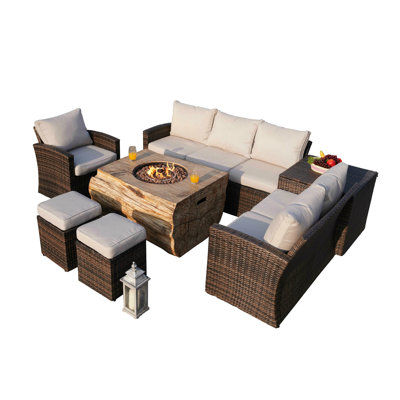 Tinoco 8 - Person Patio Conversation Sets with Cushions