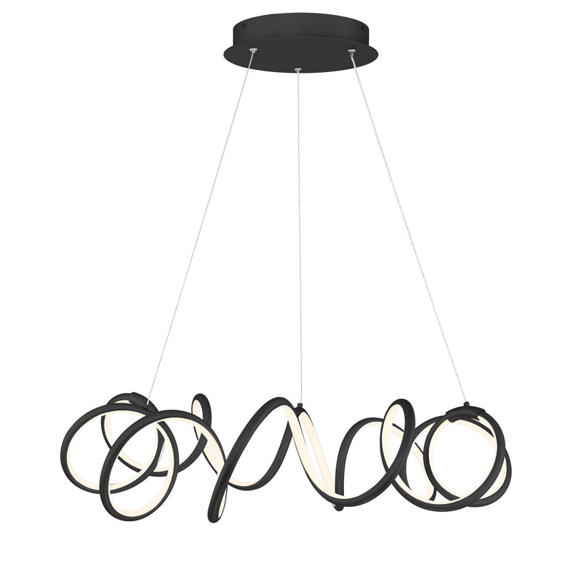 Lustre unique à 1 lumière Wachapreague, Noir