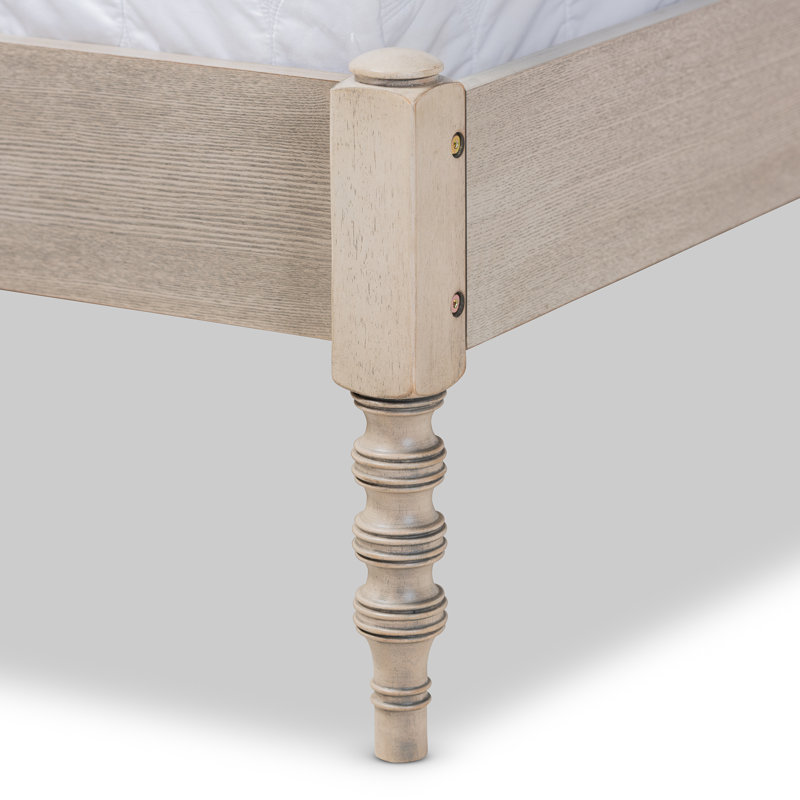 Cadre de lit 15,75 po Uma, Grand lit, Blanc antique