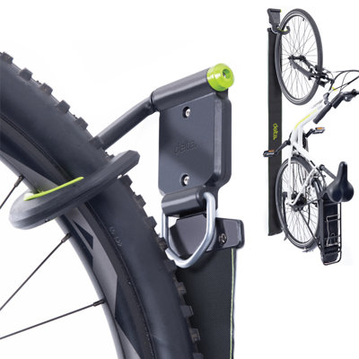Wall Ride Bike Rack Wall Mount with Tire Wall Guard – Vertical Bike Mount Holds Up to 100 lbs
