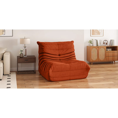 38-Inch Lazy Corduroy Bean Bag Chair with High-Density Foam, No Assembly, Ergonomic Design