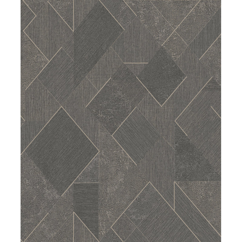Rouleau de papier peint géométrique Antoinne, Noir