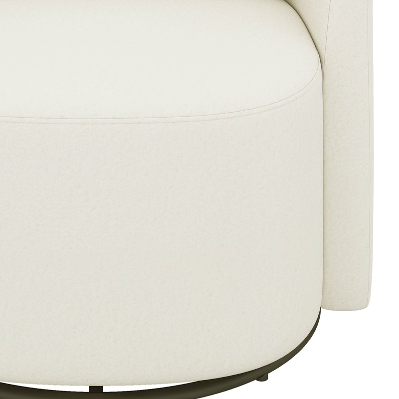 Fauteuil pivotant rembourré de style moderne et confortable en chenille à 360 ° avec coussins décoratifs Modern, Beige