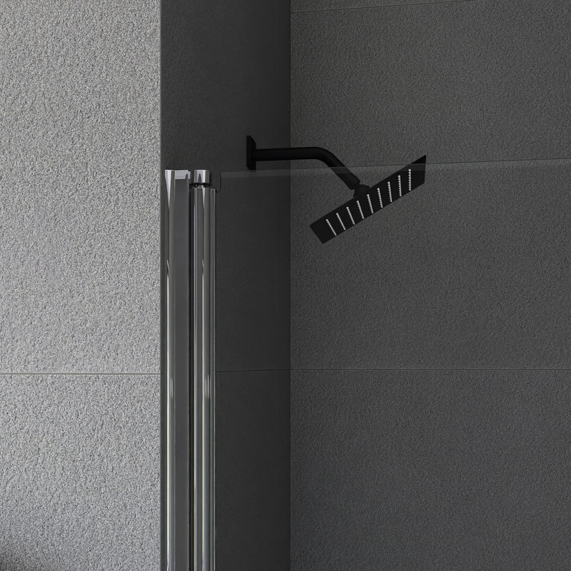 32 In. W X 72 In. H Pivot Semi-Frameless Shower Door In Finsh, Silver