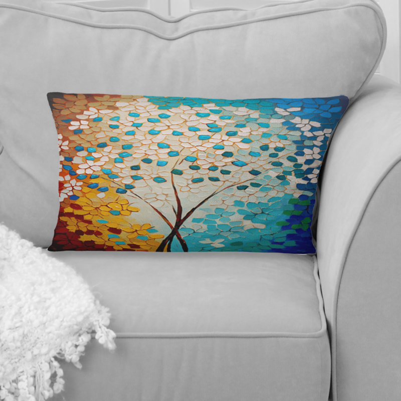 Coussin décoratif à imprimé floral Bright Blossoming Minimal Wildflowers